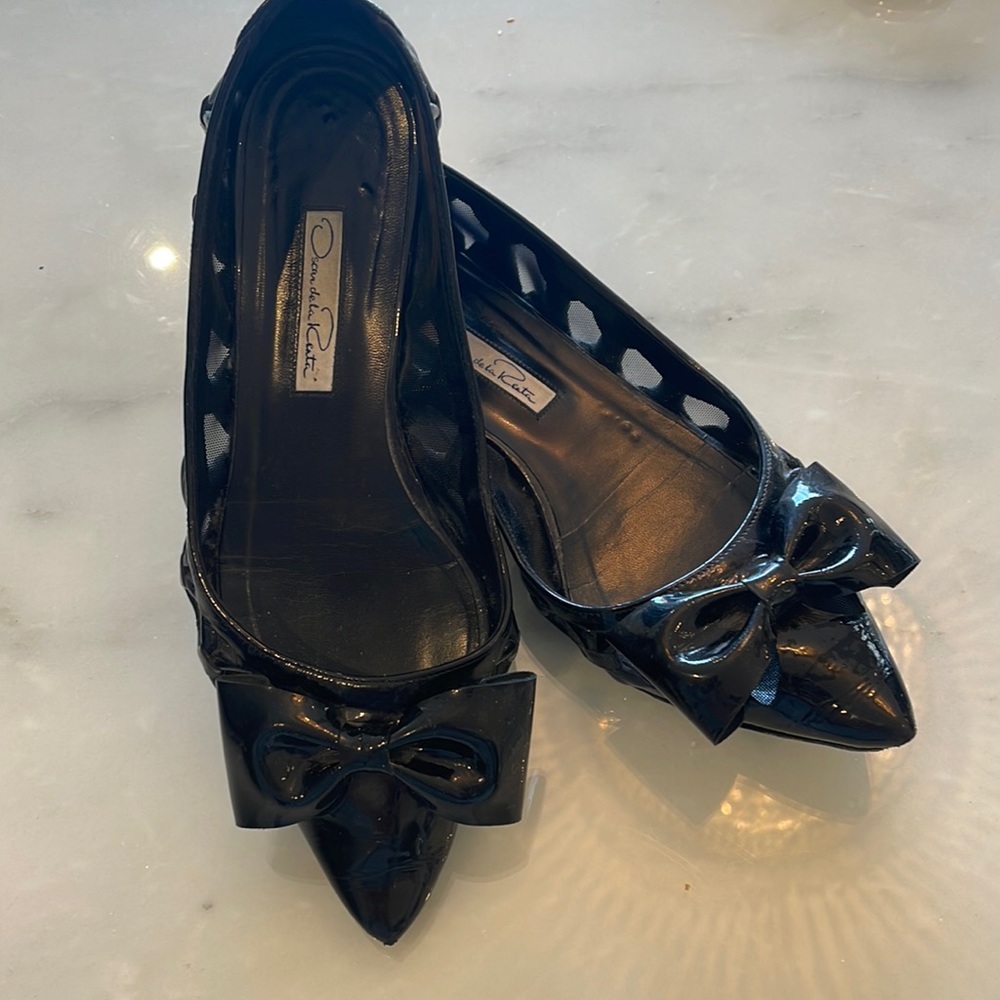 Oscar De la Renta patent black